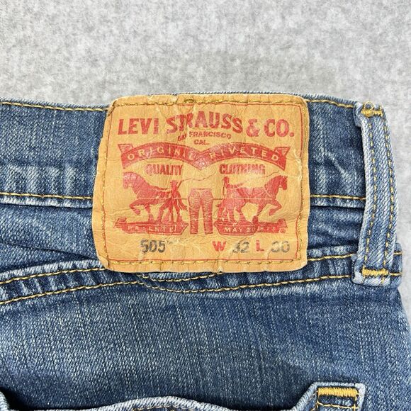 Levi’s 505 Men’s 32x30 Jeans Medium Wash Straight Leg Denim Blue Classic - Picture 15 of 16